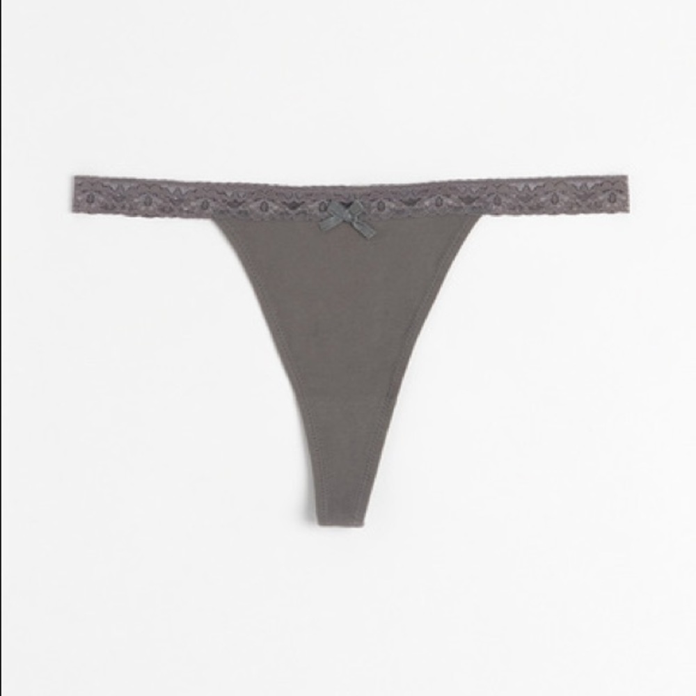 Pact Organic Cotton Barely There Lace Thongs (3 pairs)